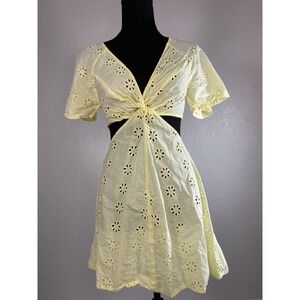 Asos Women's‎ Yellow Dress Size 2 Eyelet Cutout